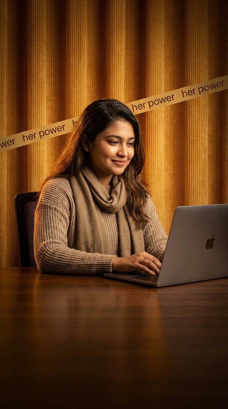 Her Power freelancer training platform on a laptop