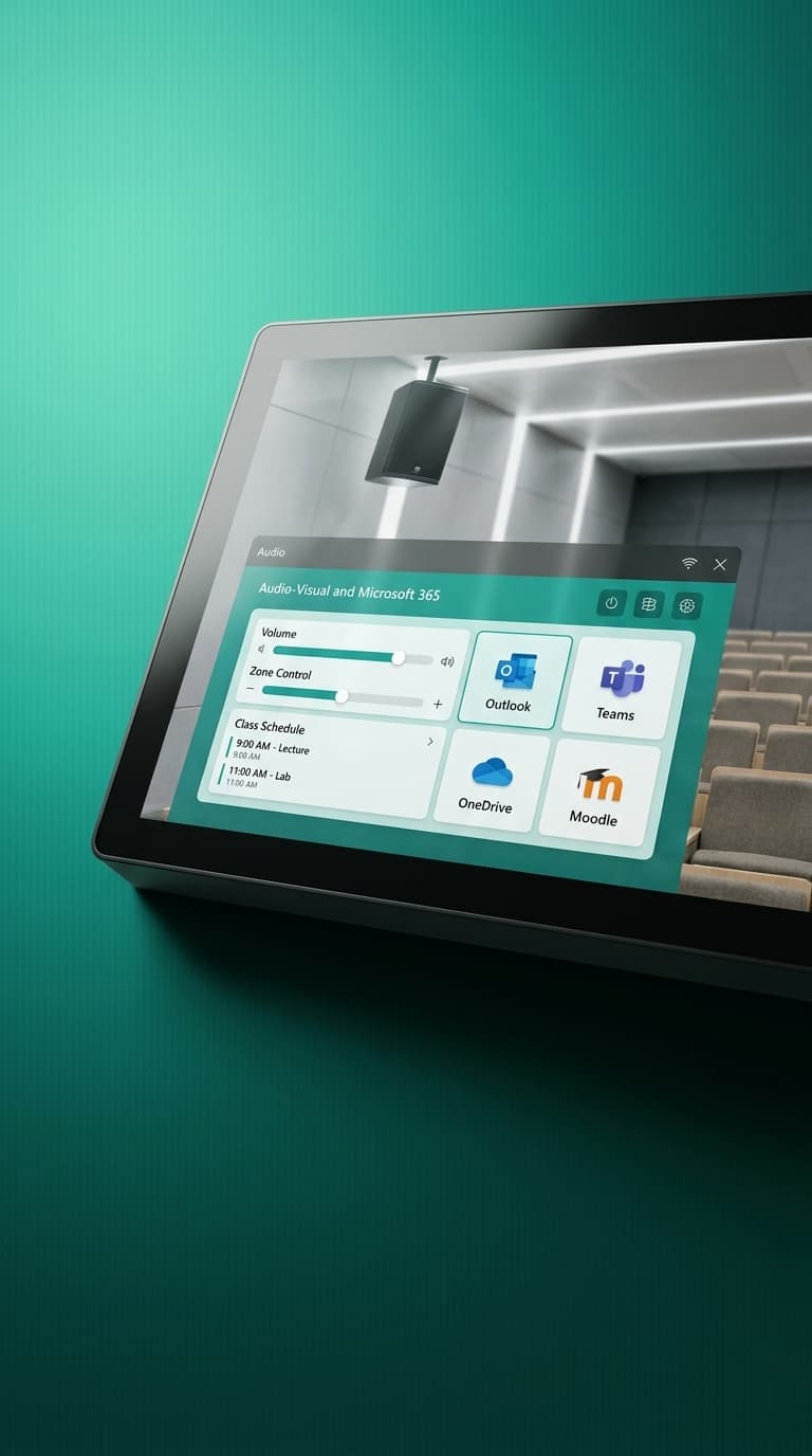 IBA classroom audio-visual and Microsoft 365 control panel